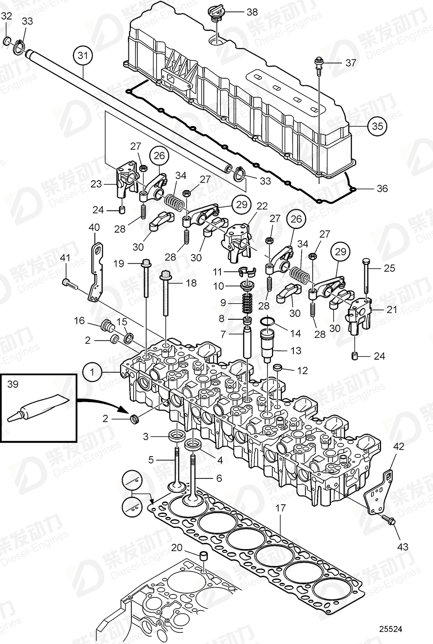 volvo penta Cylinder head, exch 3801588 Drawing volvo penta Cylinder head, exch 3801588 Drawing